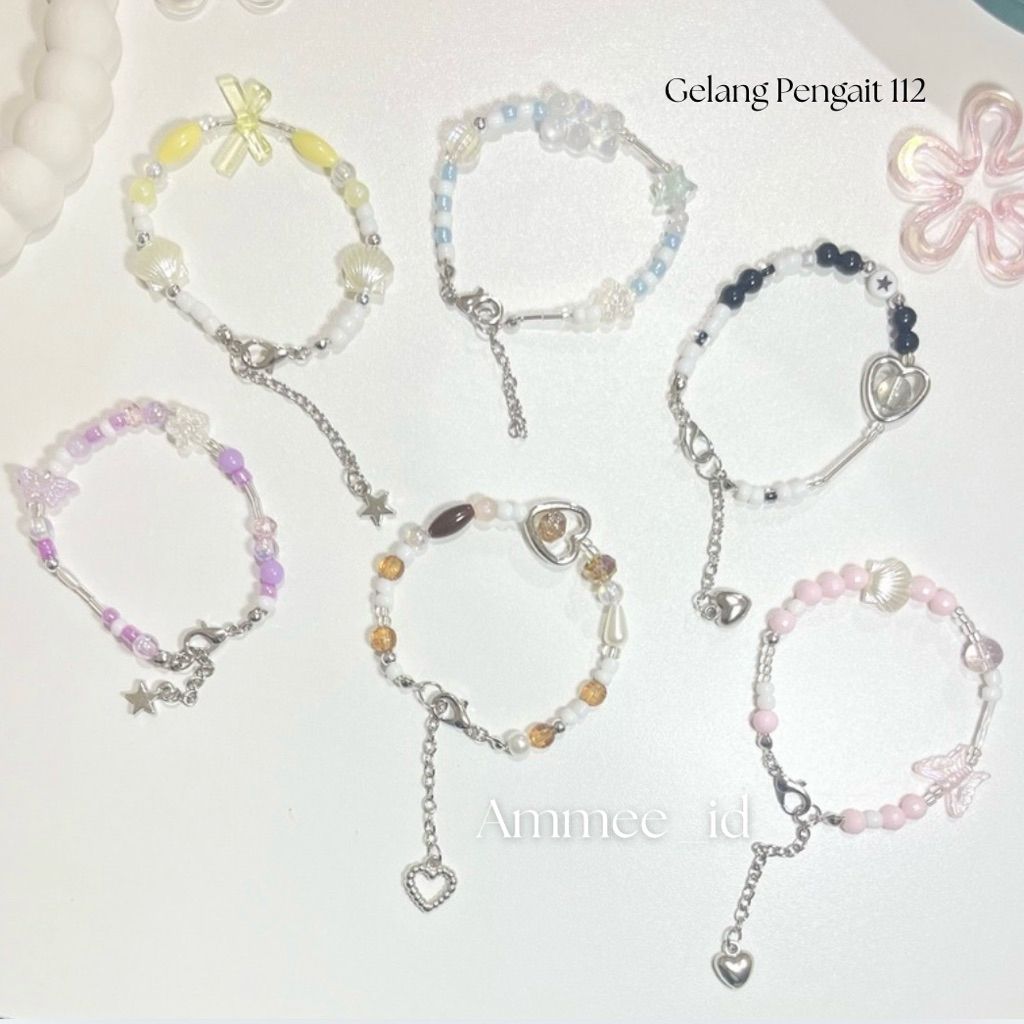Gelang Pengait Kode 112 / Gelang manik pengait premium / Gelang elegan rantai