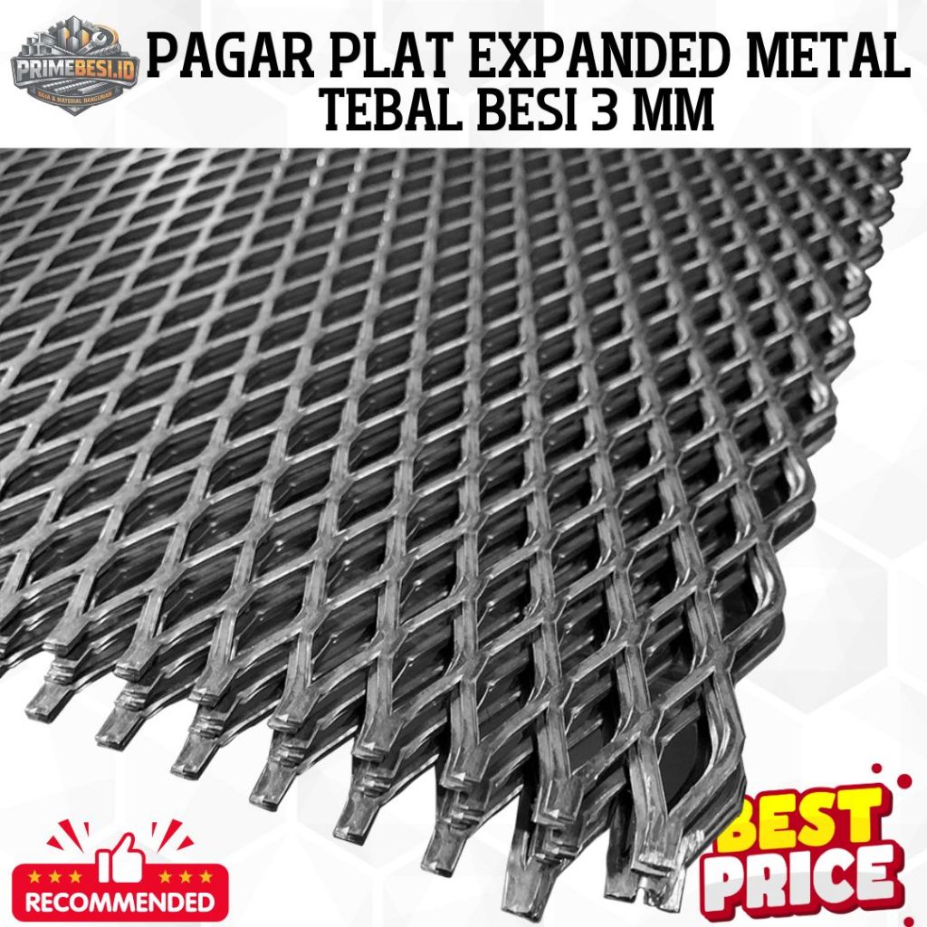 Pagar Plat Expanded Metal Tebal 3mm Ukuran 1,2 x 2,4 meter | Tipe B 3032 - F 3035 - G 3045 - GM 3008