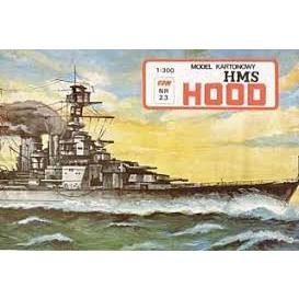 Lembaran pola papercraft kapal perang HMS Hood (3PQ-D1)