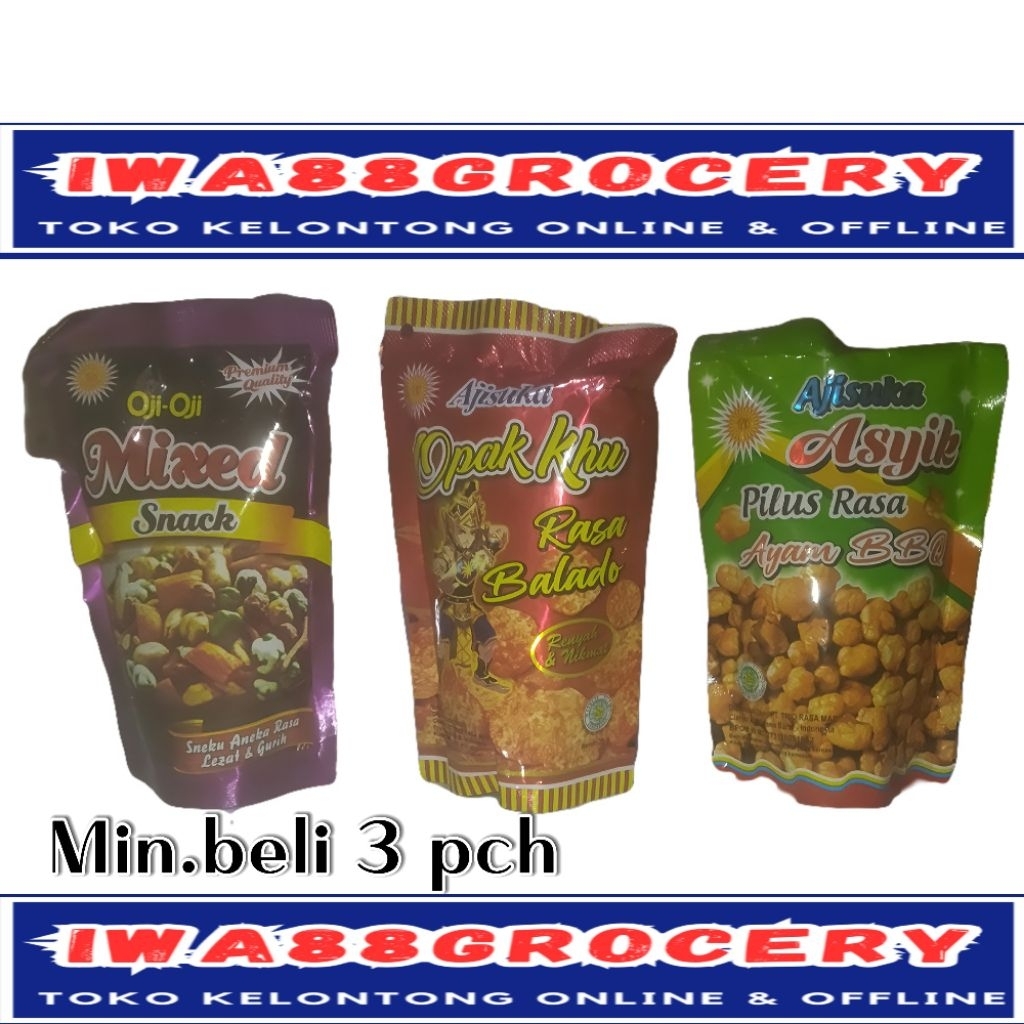 (minimal beli 3)Snack jajanan jadul aneka rasa pouch asyik ngetop