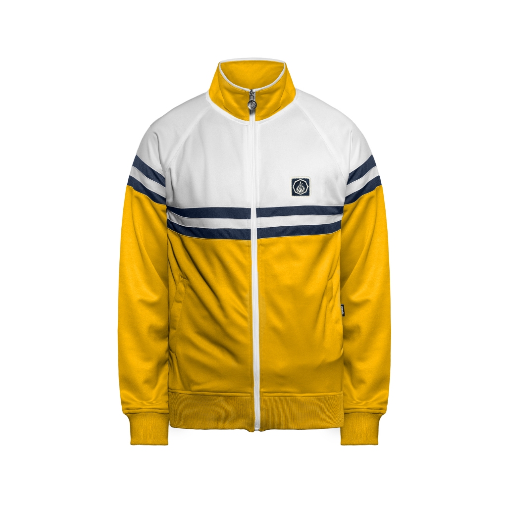 Prung Andrado Jacket Tracktop 80's Jaket Sporty Warna Kuning Putih