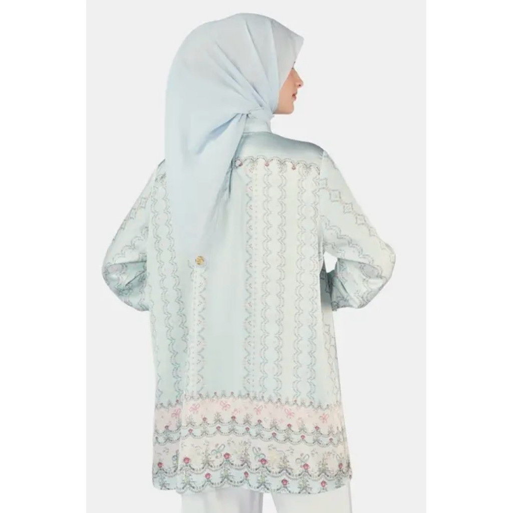 (PRELOVED) Nada Puspita Romantic Eid Blouse Blue S