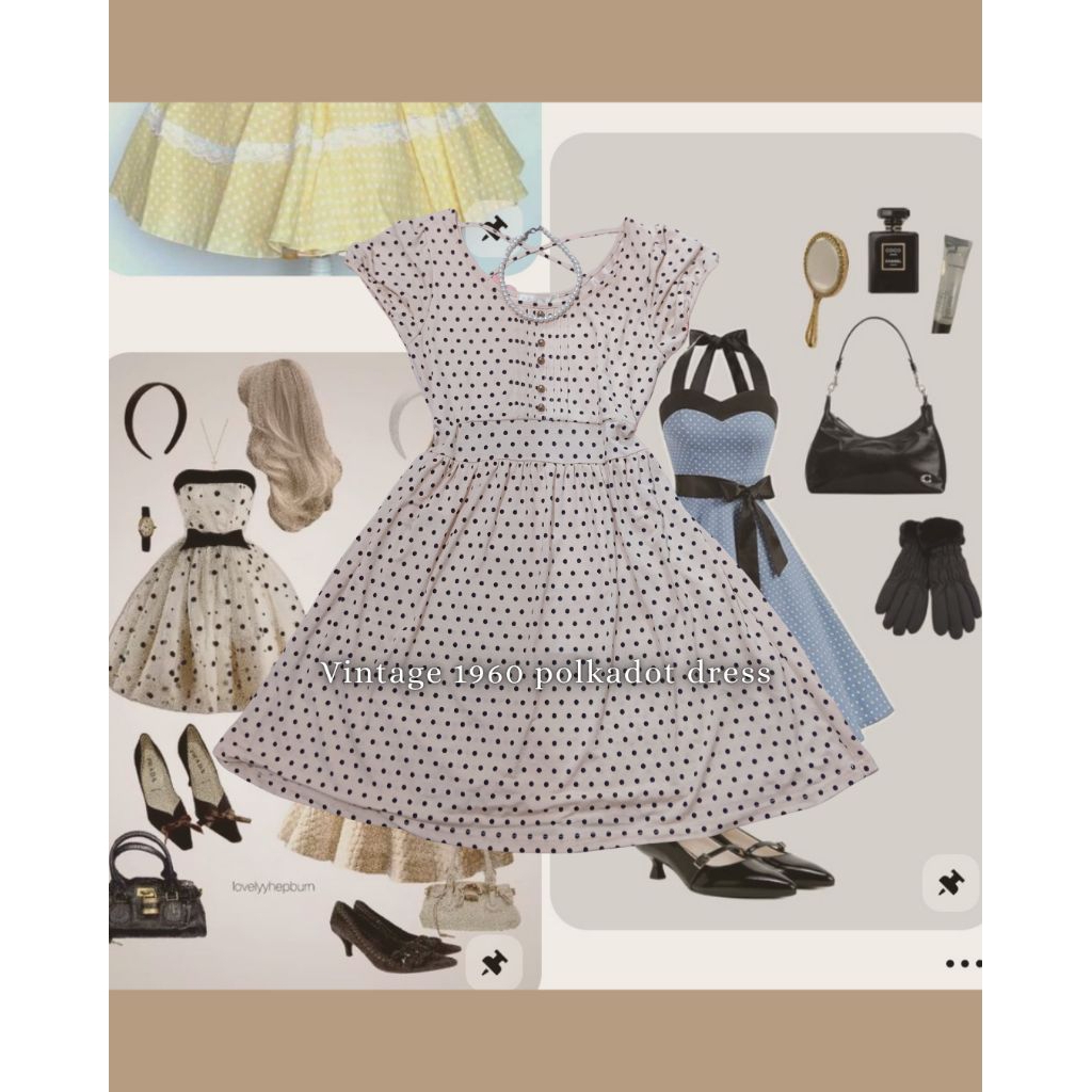 Vintage dress / vintage polkadot dress / vintage dress / polkadot dress