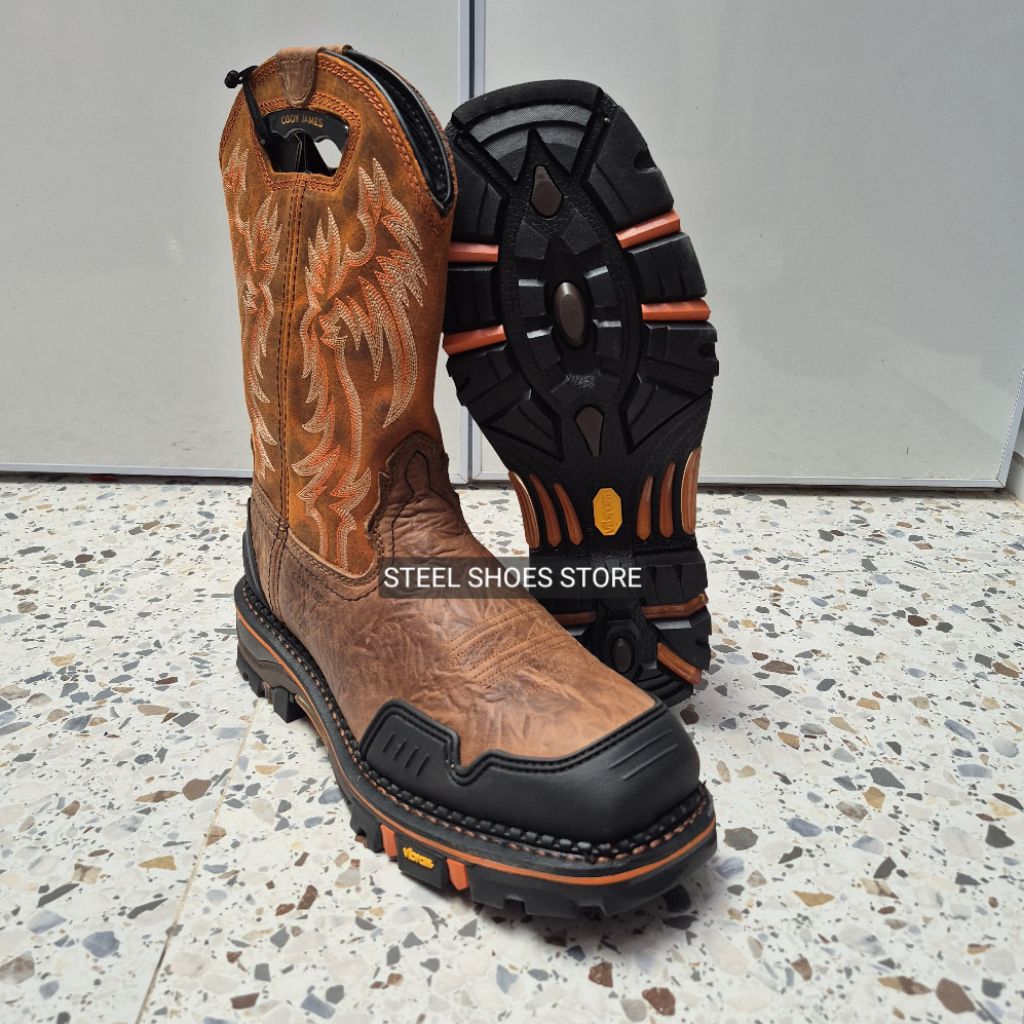 Cody James Men's Safety Decimator Orange Work Boots Composite Toe