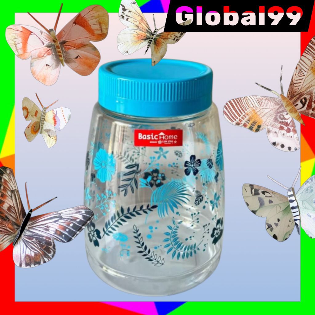 Toples Plastik Cantik Gulali Jar 1250ML Tutup Drat Putar Basic / Toples Permen Tabung Plastik Lion S