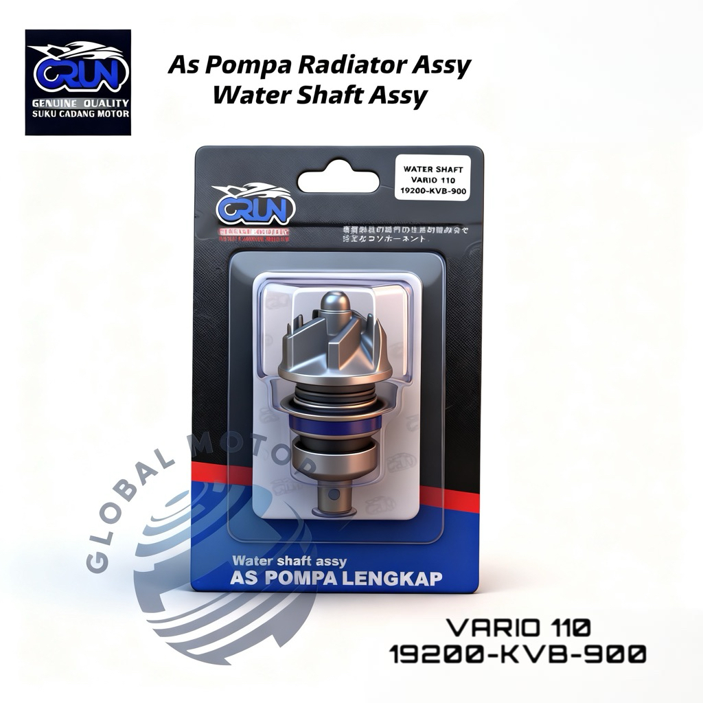 As Pompa Radiator - Water pump Shaft Assy Honda Vario 110 CBS Techno 19200-KVB-900