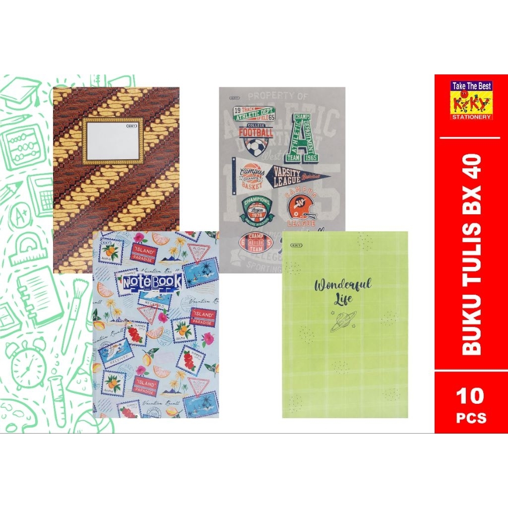 KIKY BUKU TULIS BX 42 LEMBAR, 1 PAK Motif Random