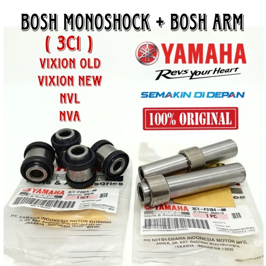 Bosh monoshock + Bosh arm ORIGINAL YAMAHA kode part 3C1 untuk motor Vixion old, Vixion new, nvl, nva