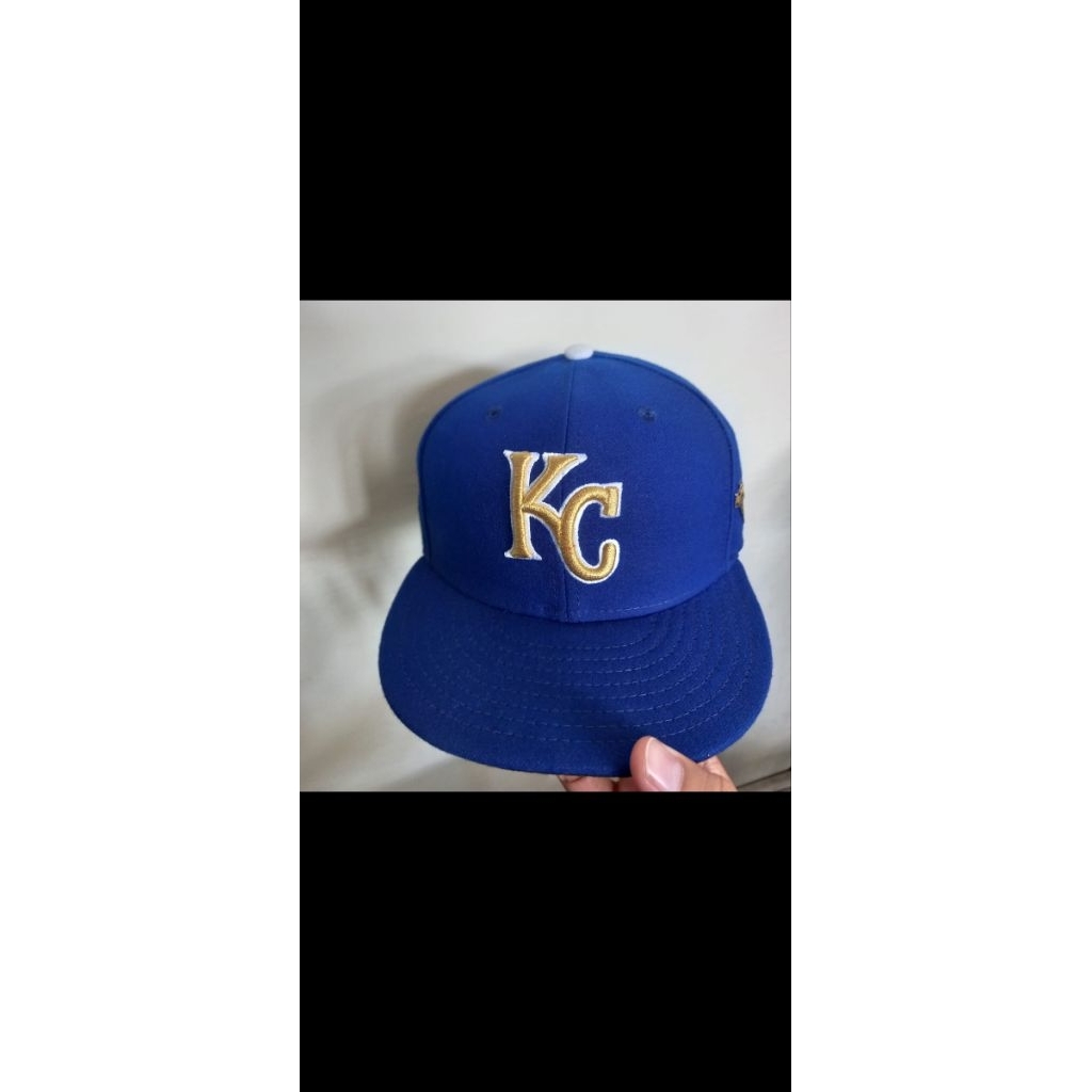 topi mlb kc biru