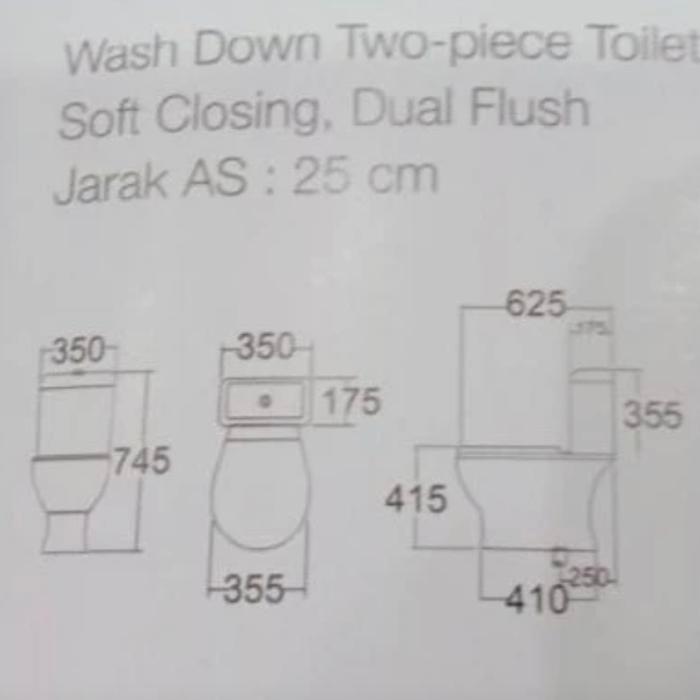 Closet Duduk Oulu C433 Closet White Two Piece