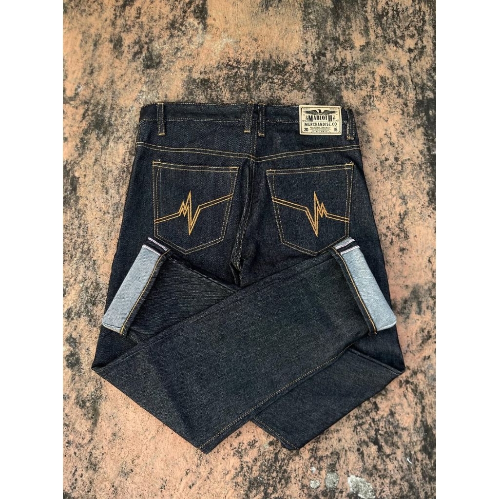 Celana Denim Selvedge Mbhmrch Black Indigo 15oz