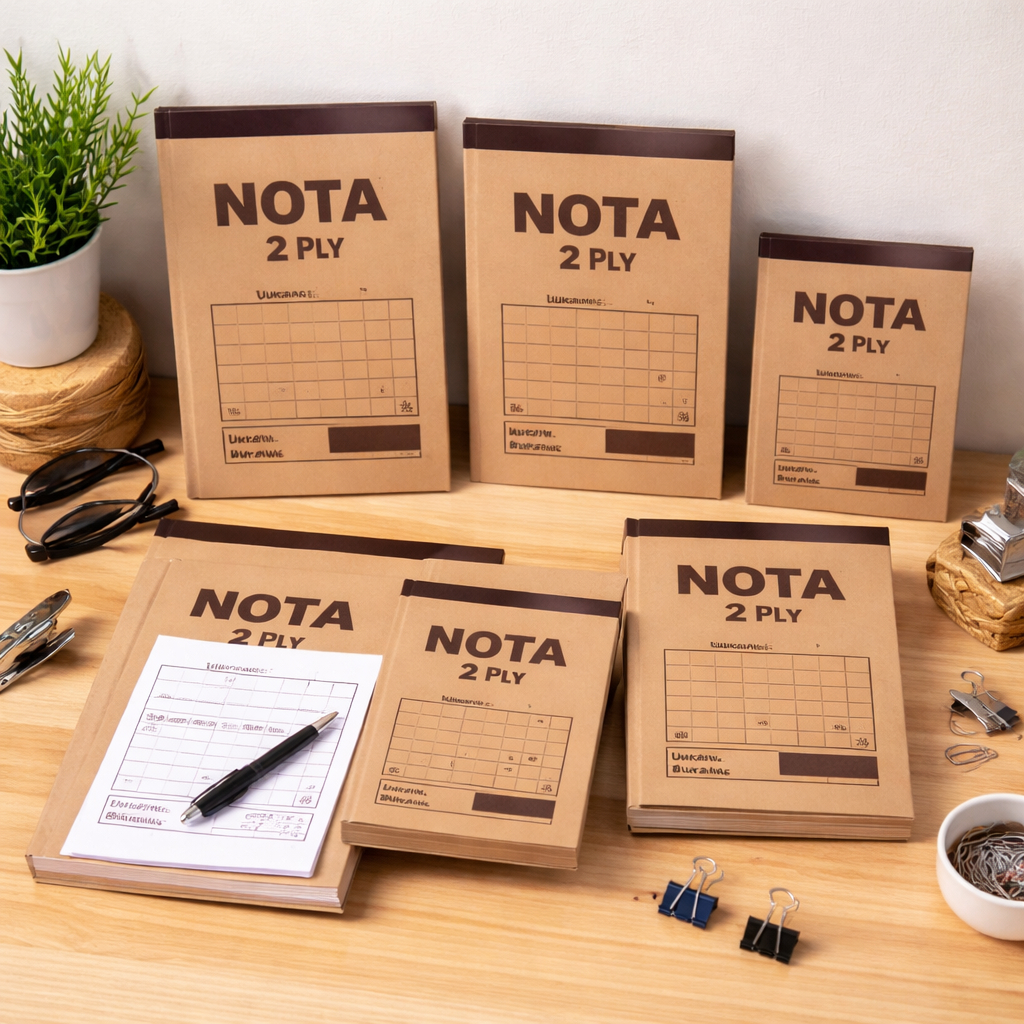 Nota NCR 2 ply top putih dan bottom kuning ukuran A5