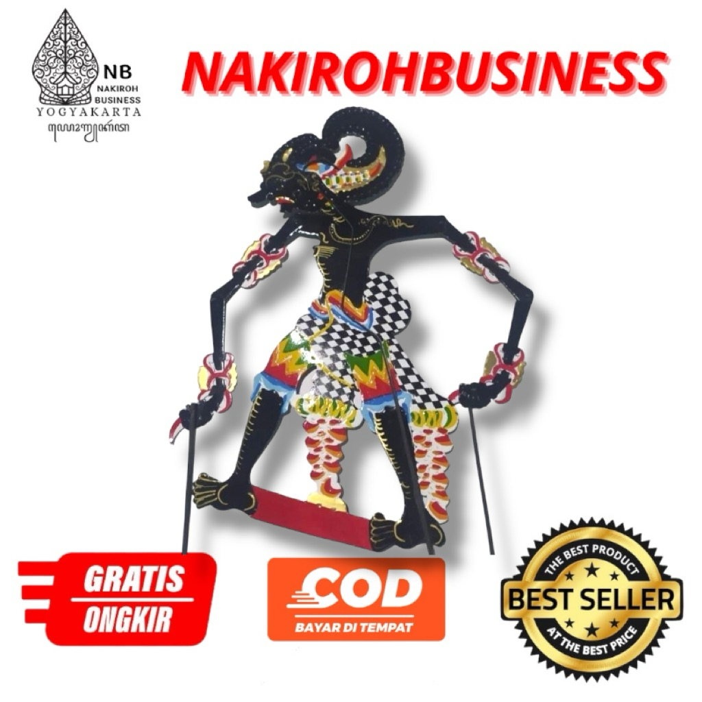 NAKIROHBUSINESS wayang kertas Bima HITAM werkudara 45 cm