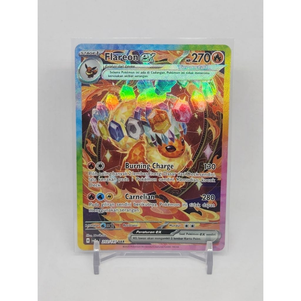 Flareon EX SAR 202/187 sv8a Festival Terastal Pokemon TCG Indonesia