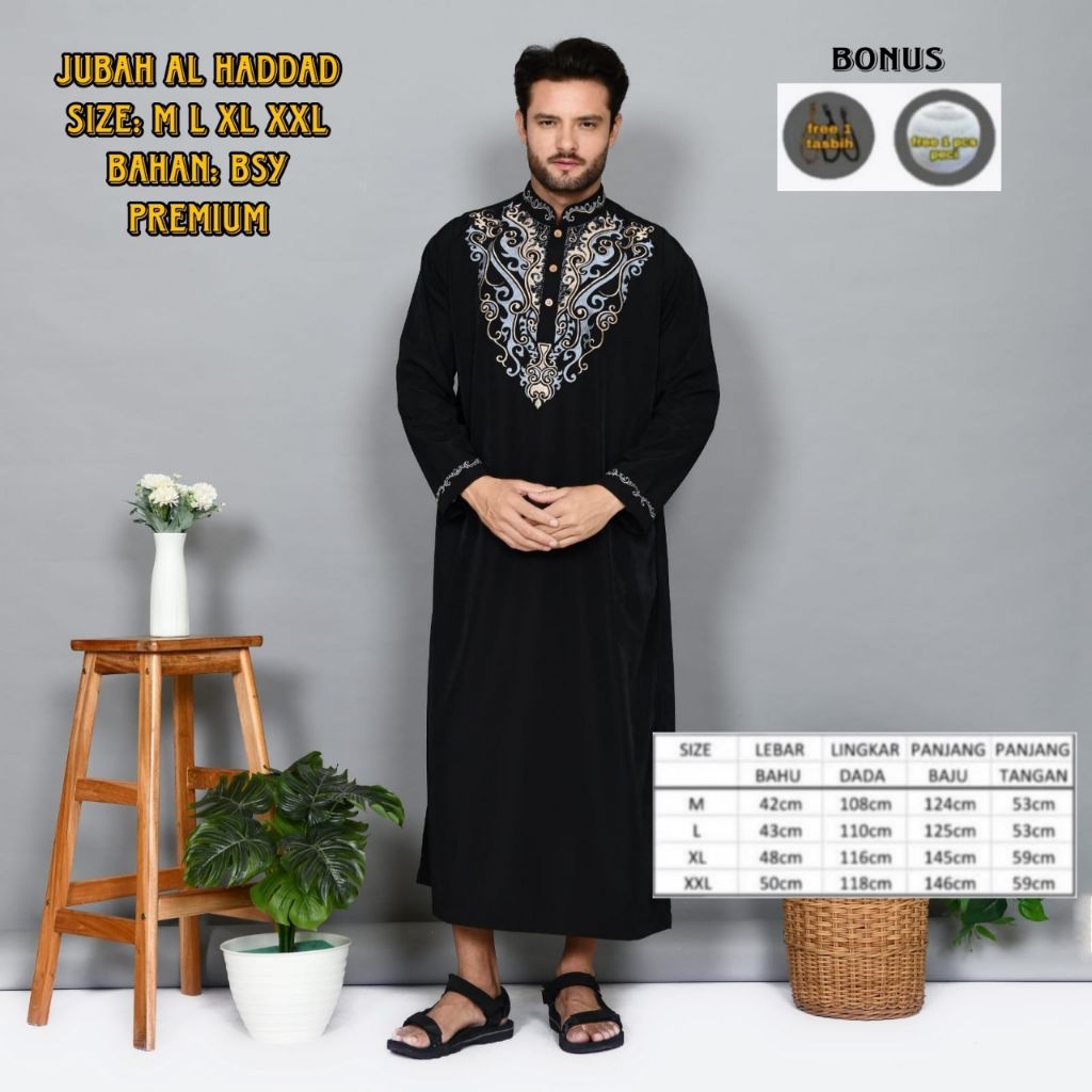 Jubah bordir pria/jubah gamis pria/gamis bordir pria/jubah muslim pria