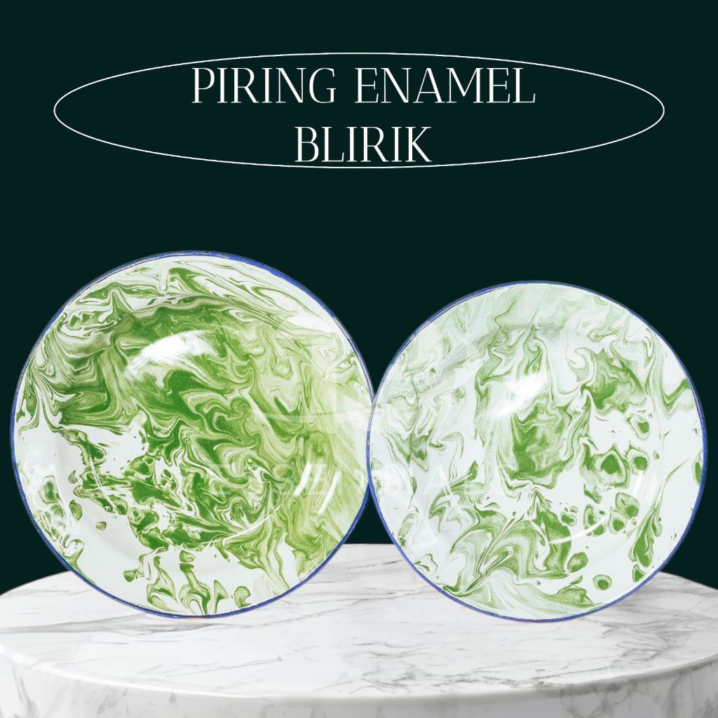 12PCS Piring enamel blirik / Piring seng blirik / Piring seng lurik / Piring cantik / Piring blirik 