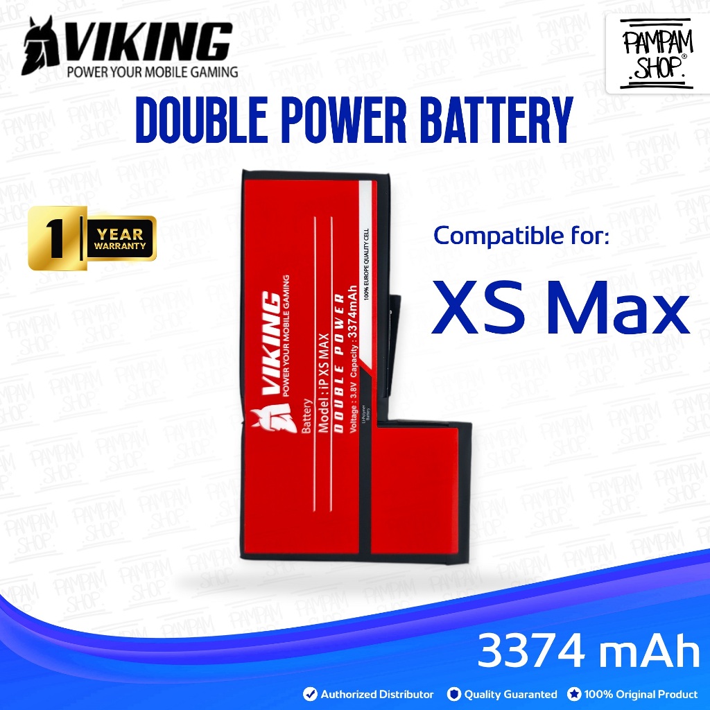 Baterai VIKING Double Power for Ip XS MAX Batre Batrai Battery Dual Iphone
