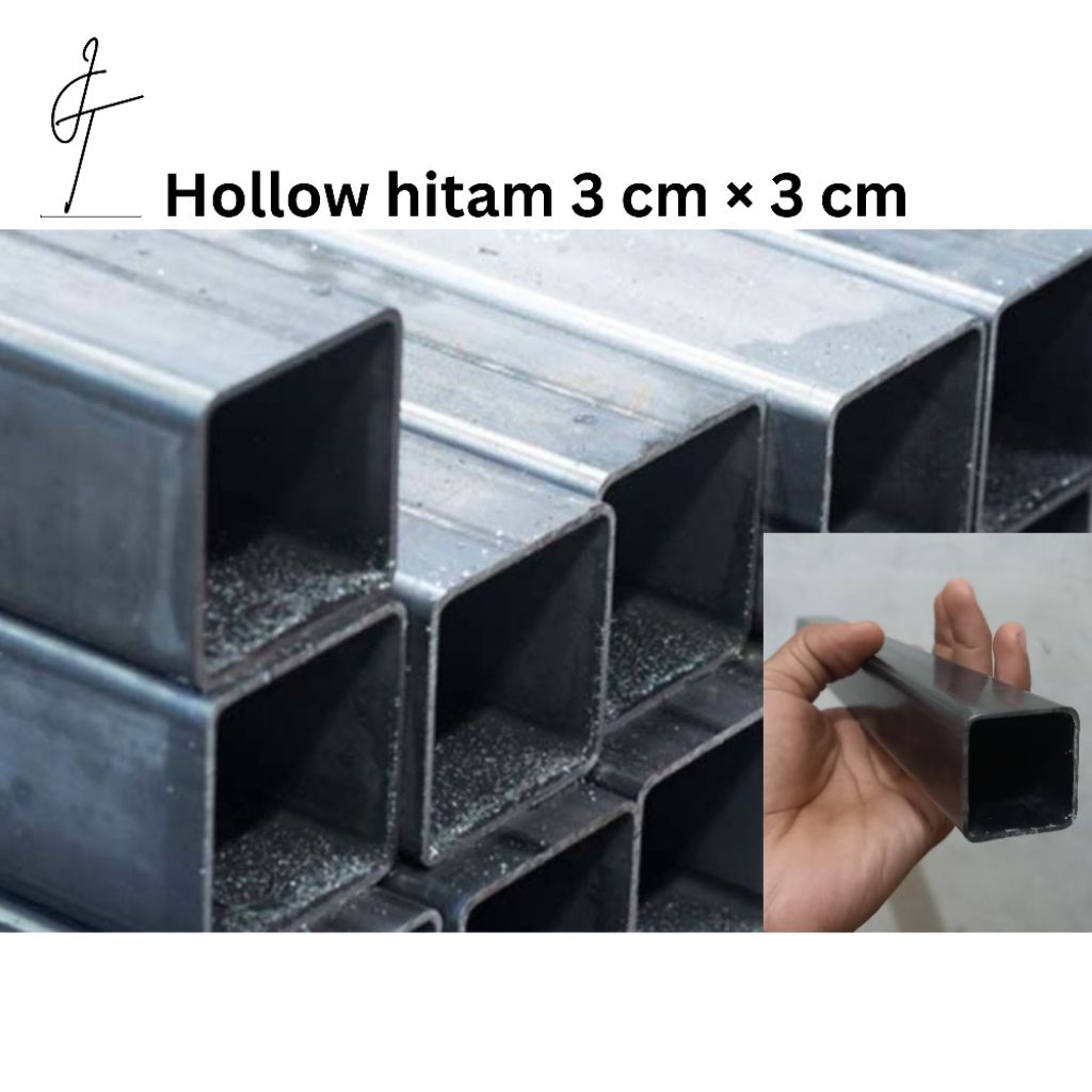 [POTONGAN] Besi Hollow Hitam 3x3 cm - Berkualitas