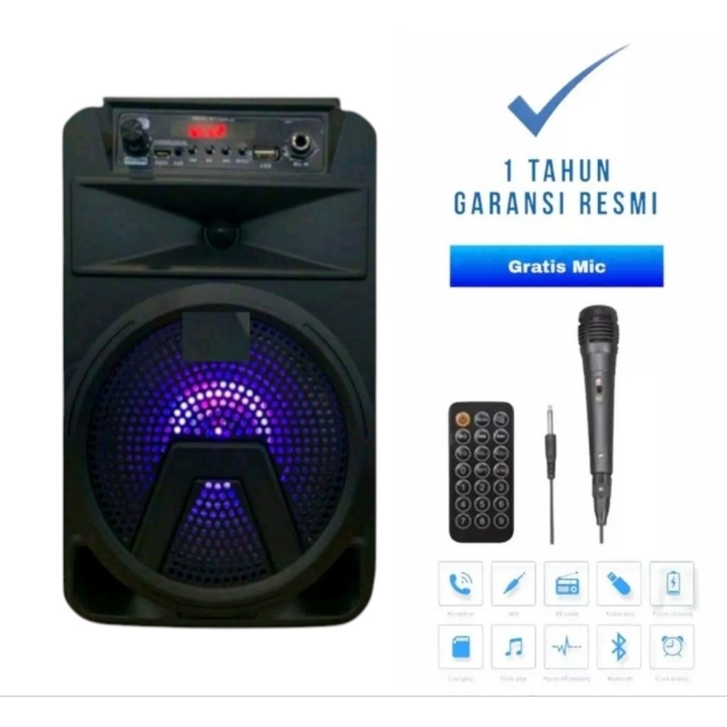 Speaker Subwoofer aktif Km-780 Speaker karoeke werles SQ-7801 Free Microphone werles Speaker karoeke