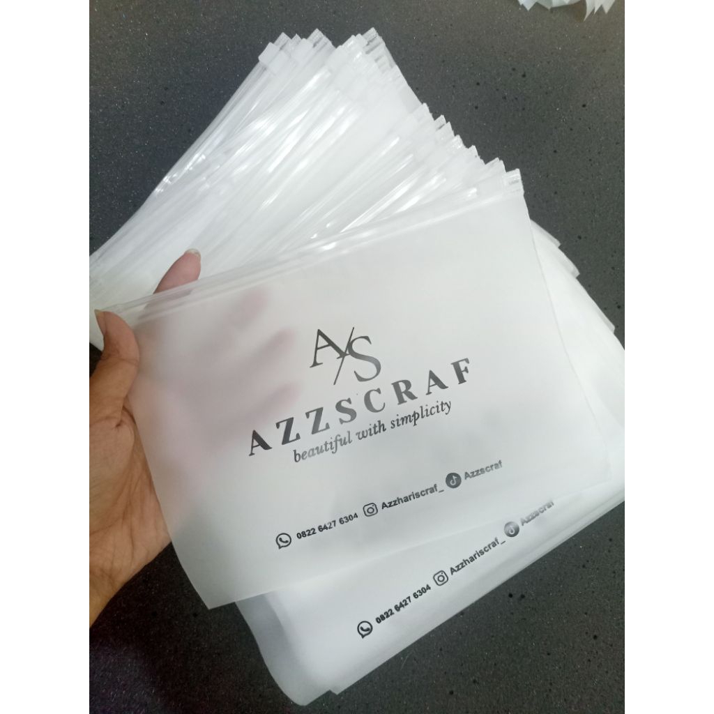 Pouch hijab/kemasan hijab/plastik Zipper custom