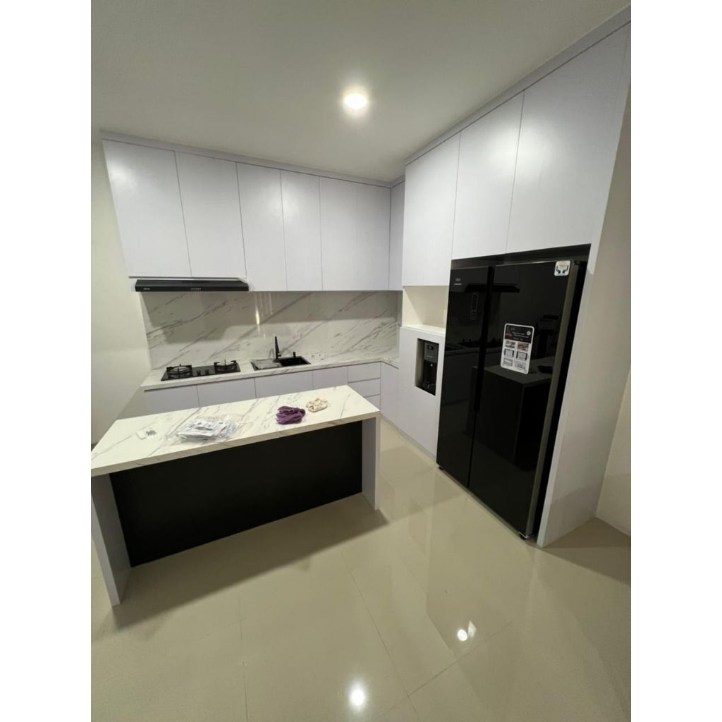 Exmud Living interior furniture custome kitchen set lemari dapur lemari elektronik rak bumbu Mr An