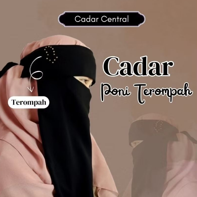 CADAR PONI BANDANA SIFON ARAB 2 LAYER PREMIUM niqob poni bandana terompah by AN- NIQOB