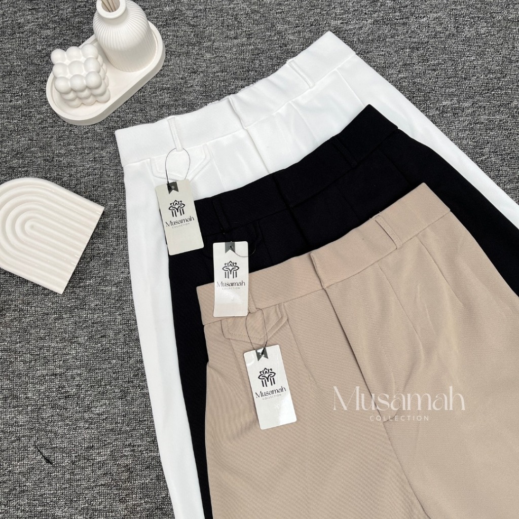 Musamah ORO Pants Knit Wanita Premium | Celana Kulot Panjang Stretch Formal Casual High Waist Jumbo 