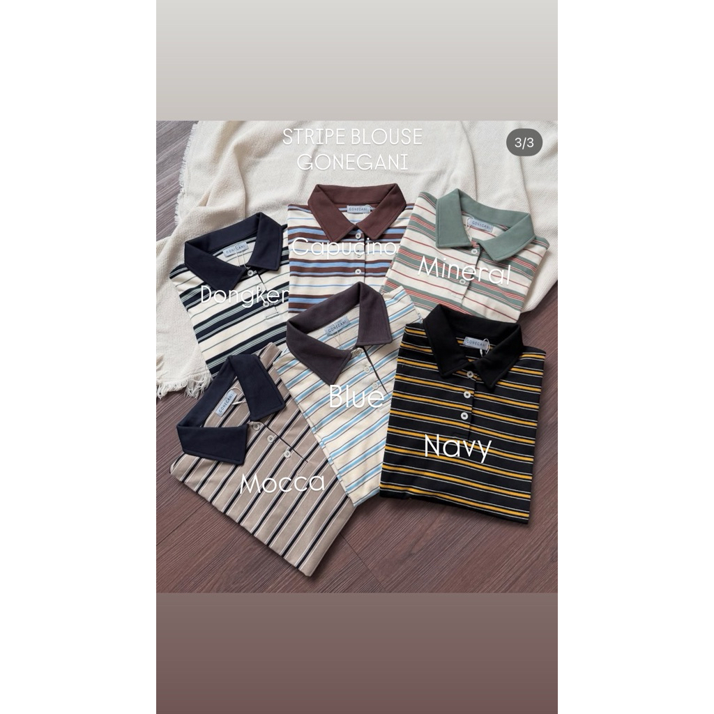 POLO STRIPE BLOUSE GONEGANI TASNIA DRESS GONEGANI GRACE DRESS GONEGANI MASIMO GONEGANI BLOSSOM PLEAT