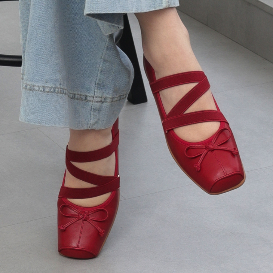NCY Shoes MILANI Sepatu Ballerina Flat Shoes Wanita Warna Red