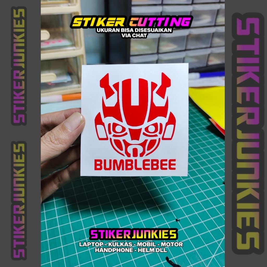 STIKER TRANSFORMERS LOGO BUMBLEBEE STICKER CUTTING