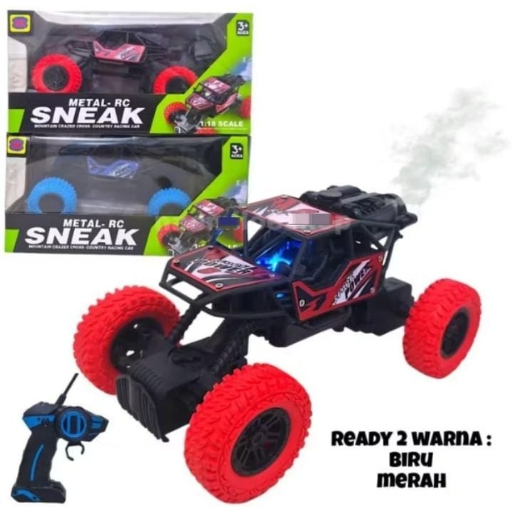 Mainan mobil remote control RC climbing metal spray charge