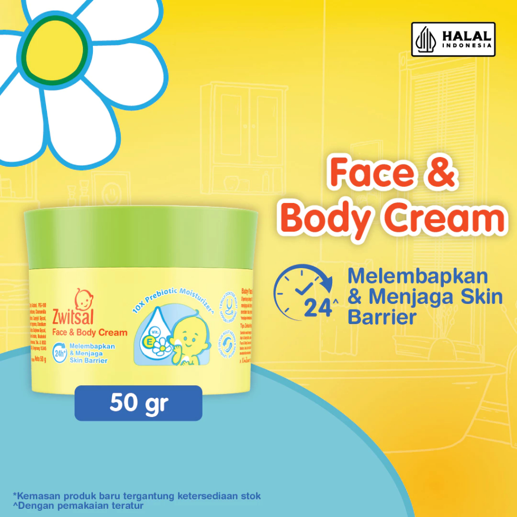 ZWITSAL Baby Cream Face & Body Care Cream | Krim Wajah Dan Badan Bayi 50gr