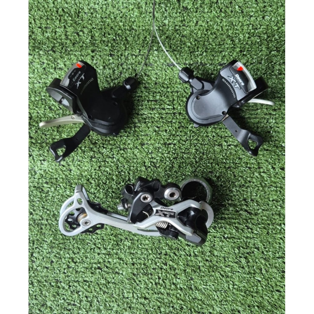 Groupset Mini Shimano Deore XT M770/772 3x9 Speed Shifter RD Second Mulus Fungsi Normal Original