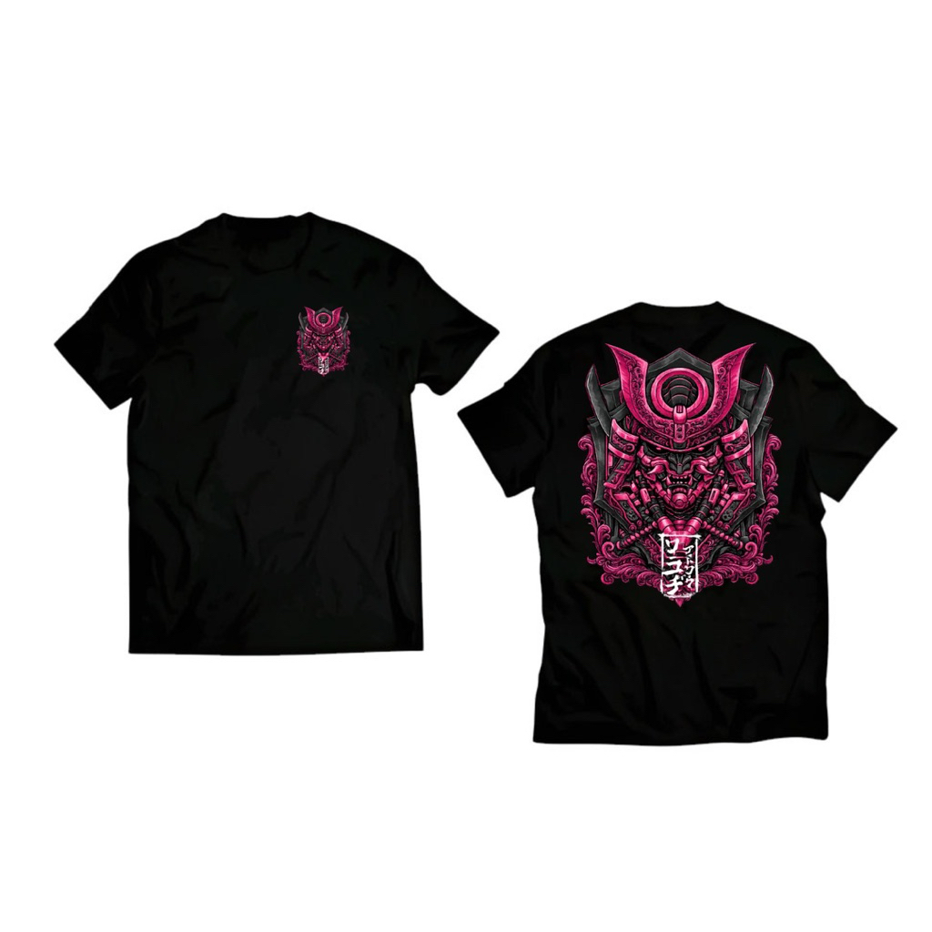 Kaos sablon samurai jepang t-shirt distro unisex bahan adem