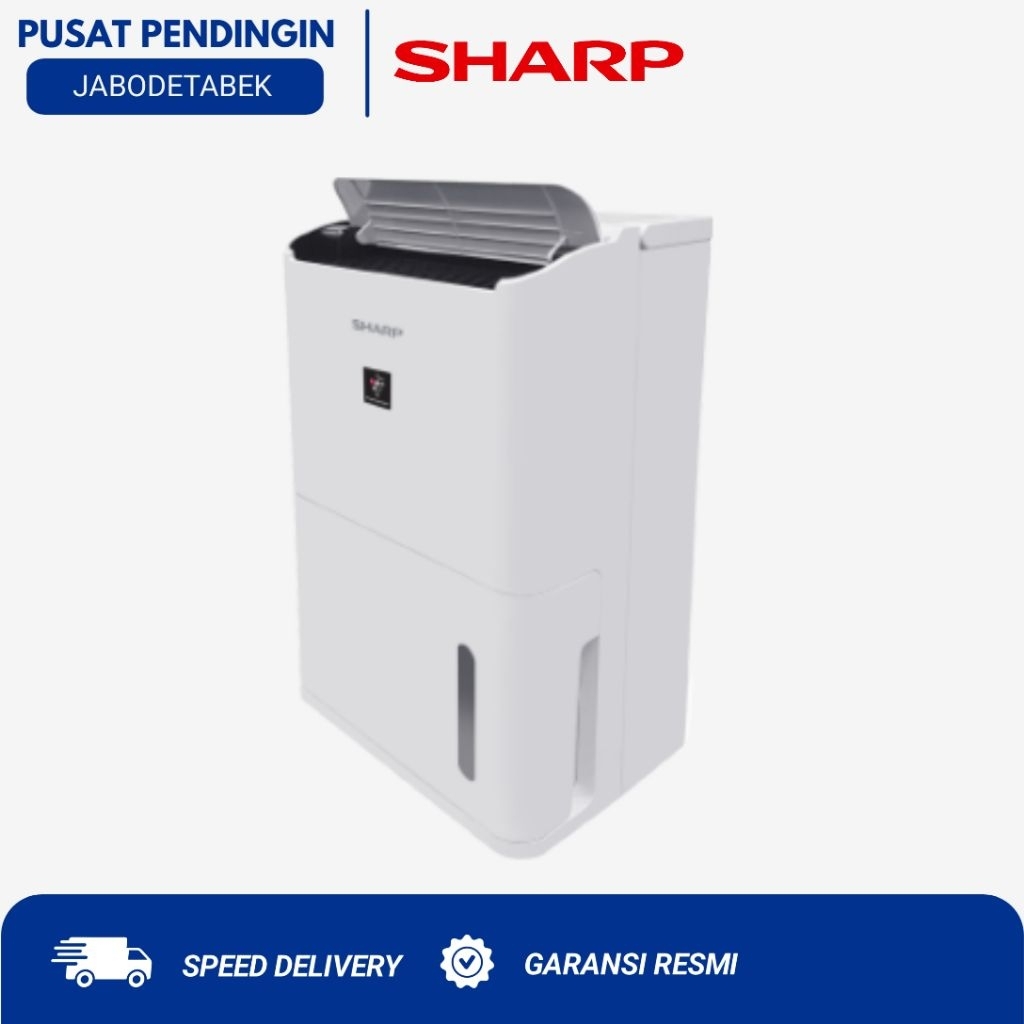 SHARP DW-D12A-W Dehumidifier 26m Area - Ion Plasmacluster - Kapasitas 4 Liter - Auto Louvre - Dry Cl