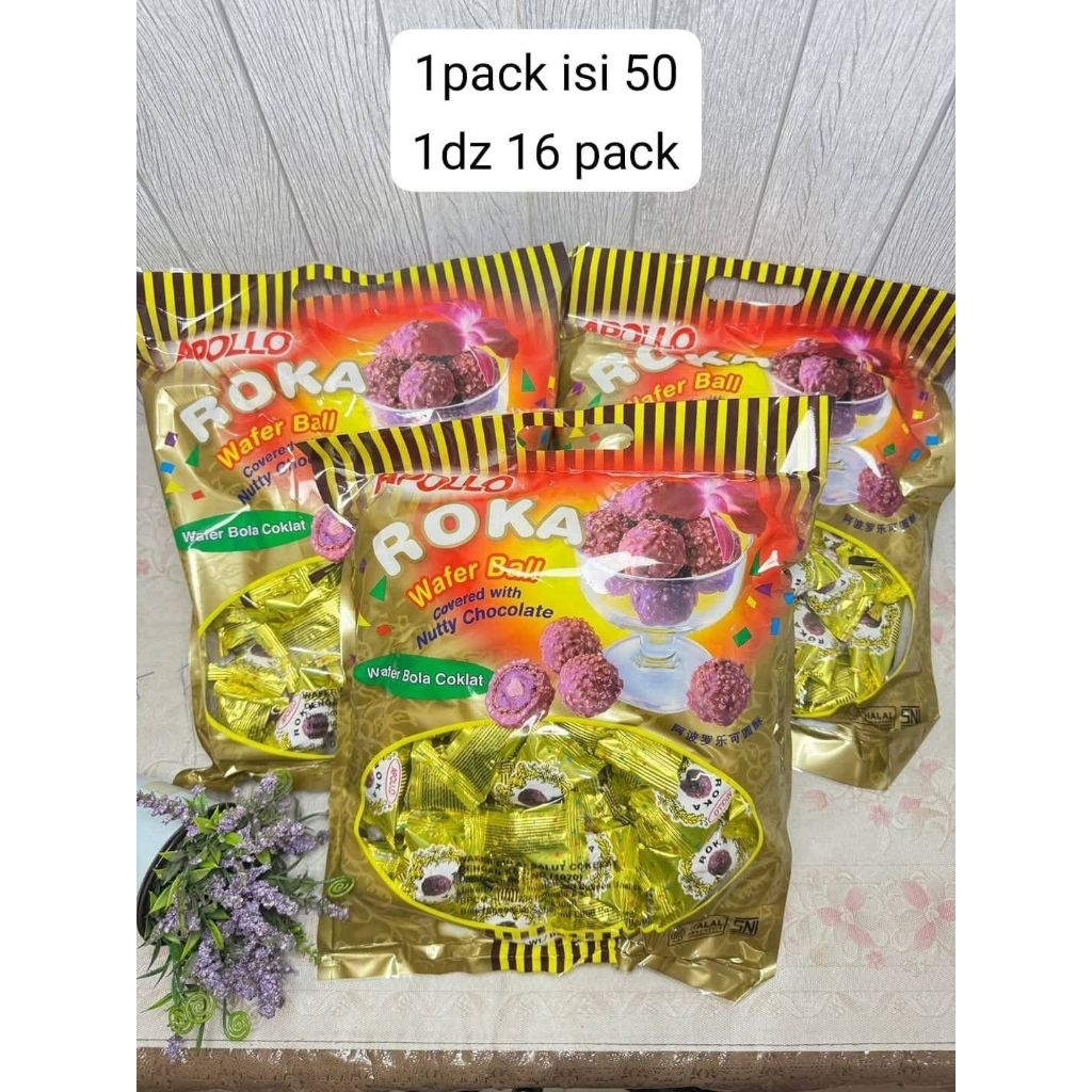 Wafer Ball Roka Coklat Ball Lumer Roka Isi 50pcs