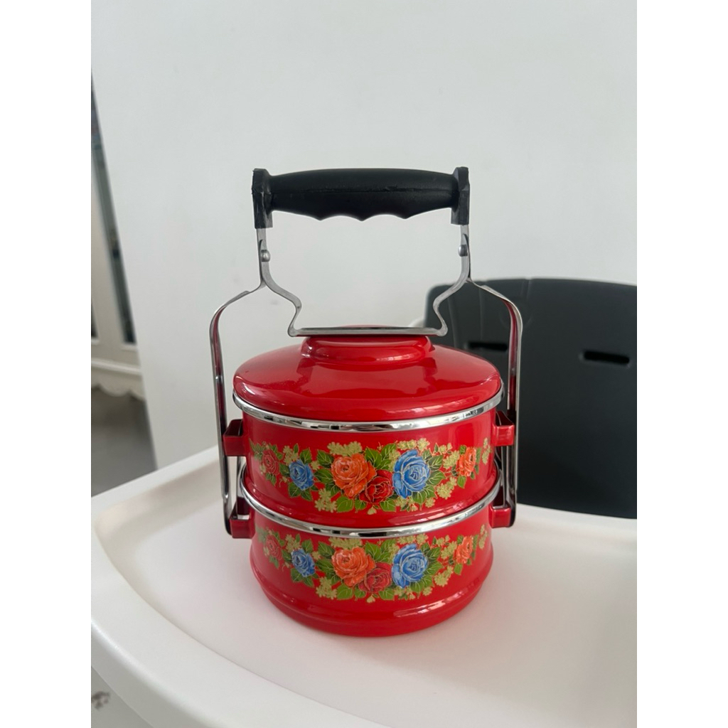 Rantang jadul susun 2 enamel 14cm
