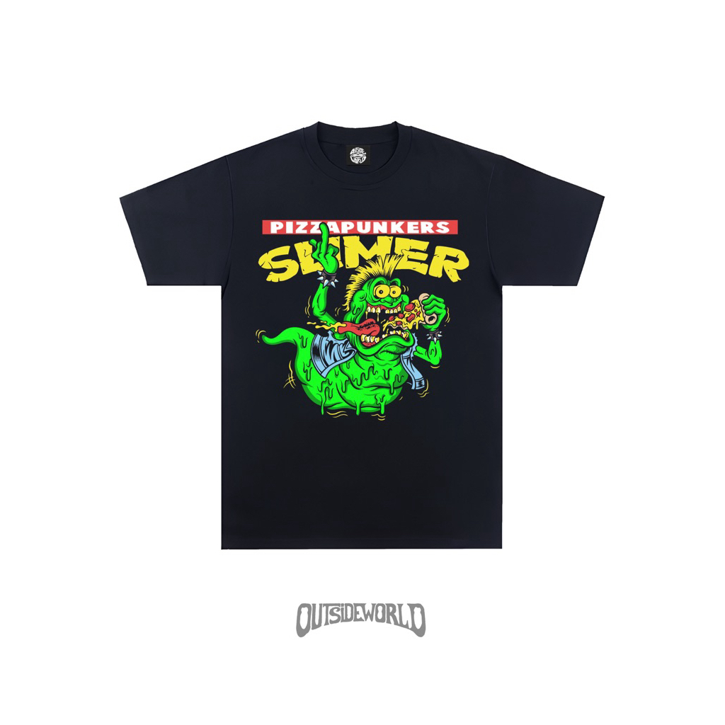 OUTSIDEWORLD PUNKER SLIMER Black Tshirt