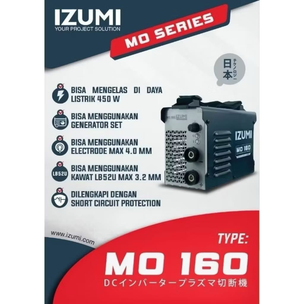 IZUMI MESIN LAS LISTRIK / TRAFO LAS 900 WATT IZUMI MO 160 INVERTER WELDING
