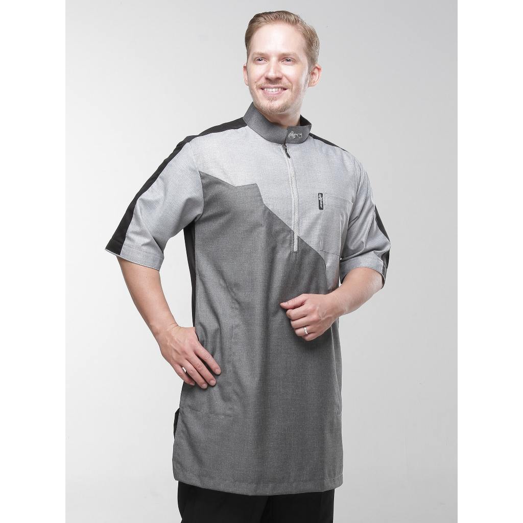 KAMILIANO GOLD 002 – LIGHT GRAY KURTA LENGAN PENDEK
