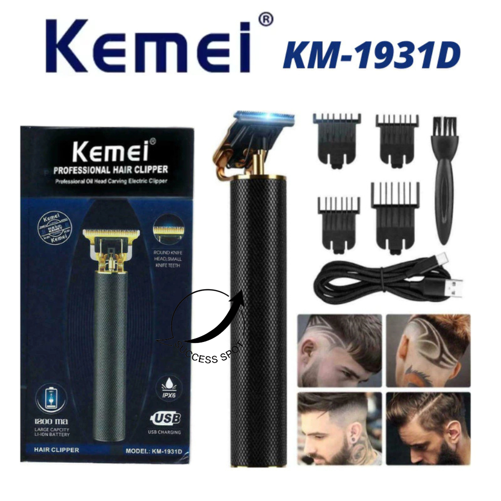 Kemei KM-1931D Hair Clipper Trimmer Electric USB Charging 1200mAh Alat Cukur Rambut KM 1931D