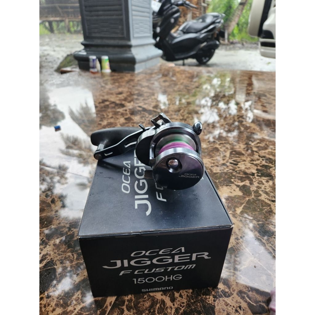 reel shimano ocea jiger 1500 F custom second bagus