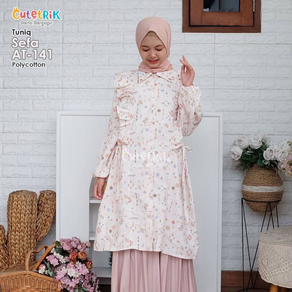 NEW ARRIVAL - CUTETRIK BAJU ATASAN TUNIK TUNIQ ANAK PEREMPUAN REMAJA ZEYA KEKINIAN MOTIF BUNGA BUNGA