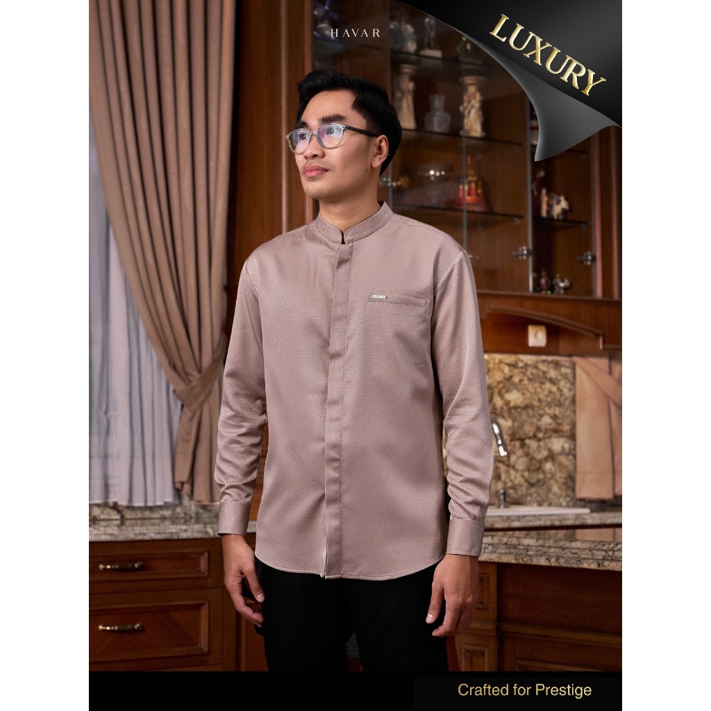 HAVAR Ezio Kemeja Koko Muslim Premium Slimfit Lengan Panjang