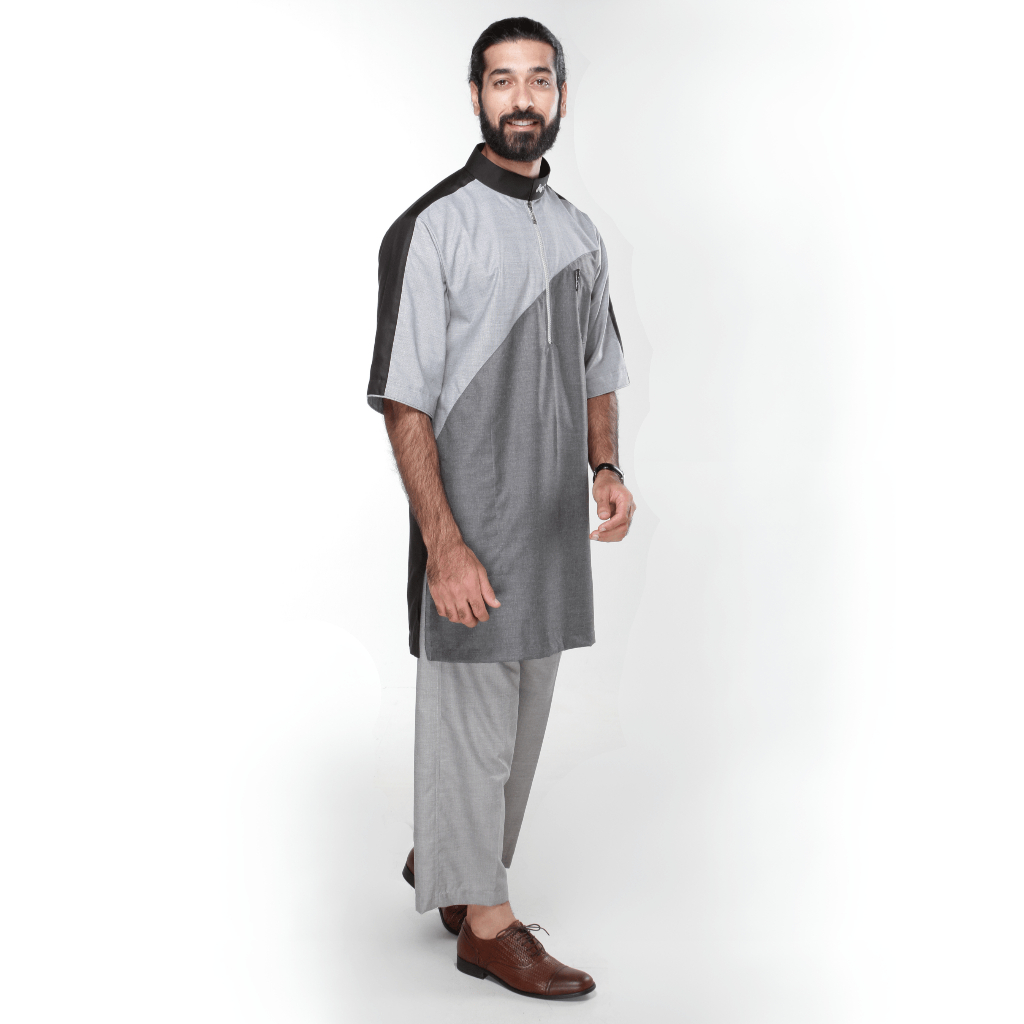KAMILIANO GOLD 004 – LIGHT GRAY KURTA LENGAN PENDEK