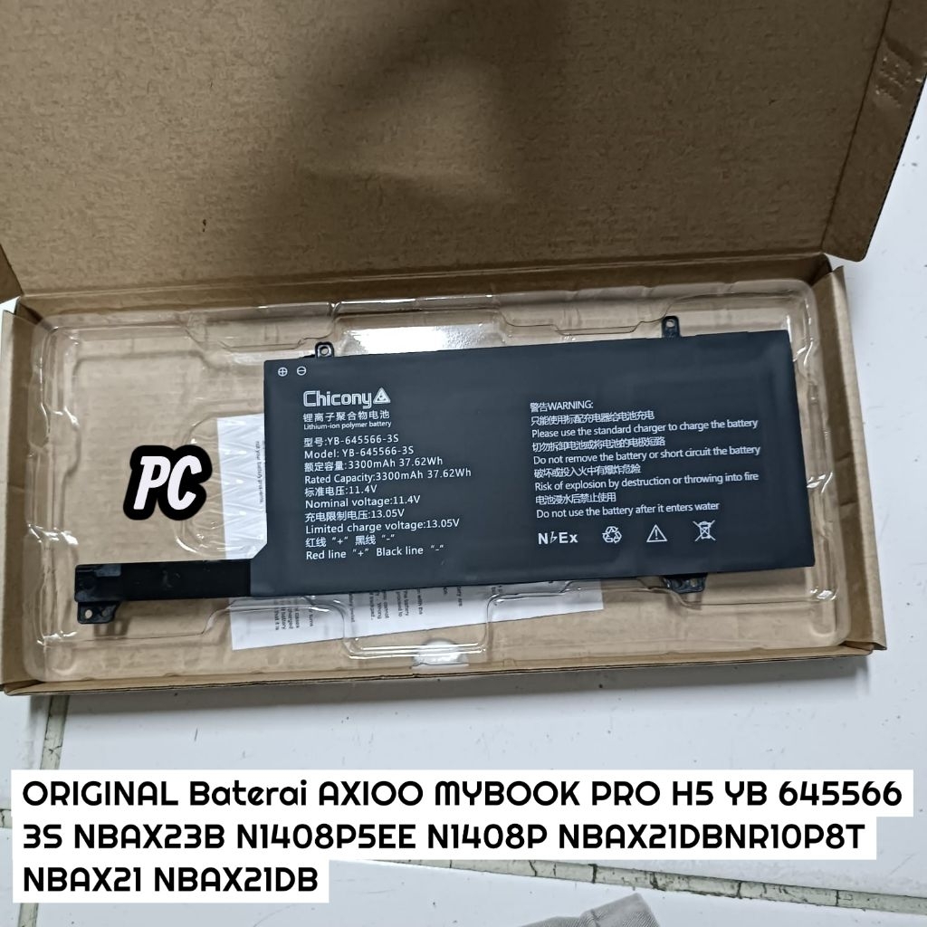 ORIGINAL Baterai AXIOO MYBOOK PRO H5 YB 645566 3SNBAX23B N1408P5EE N1408P NBAX21DBNR10P8TNBAX21 NBAX
