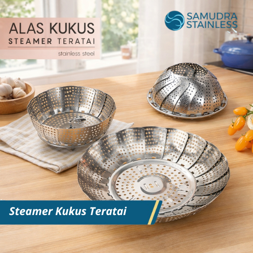 Kukusan stainless steamer lipat alat kukusan multifungsi minimalis bunga terai stainless
