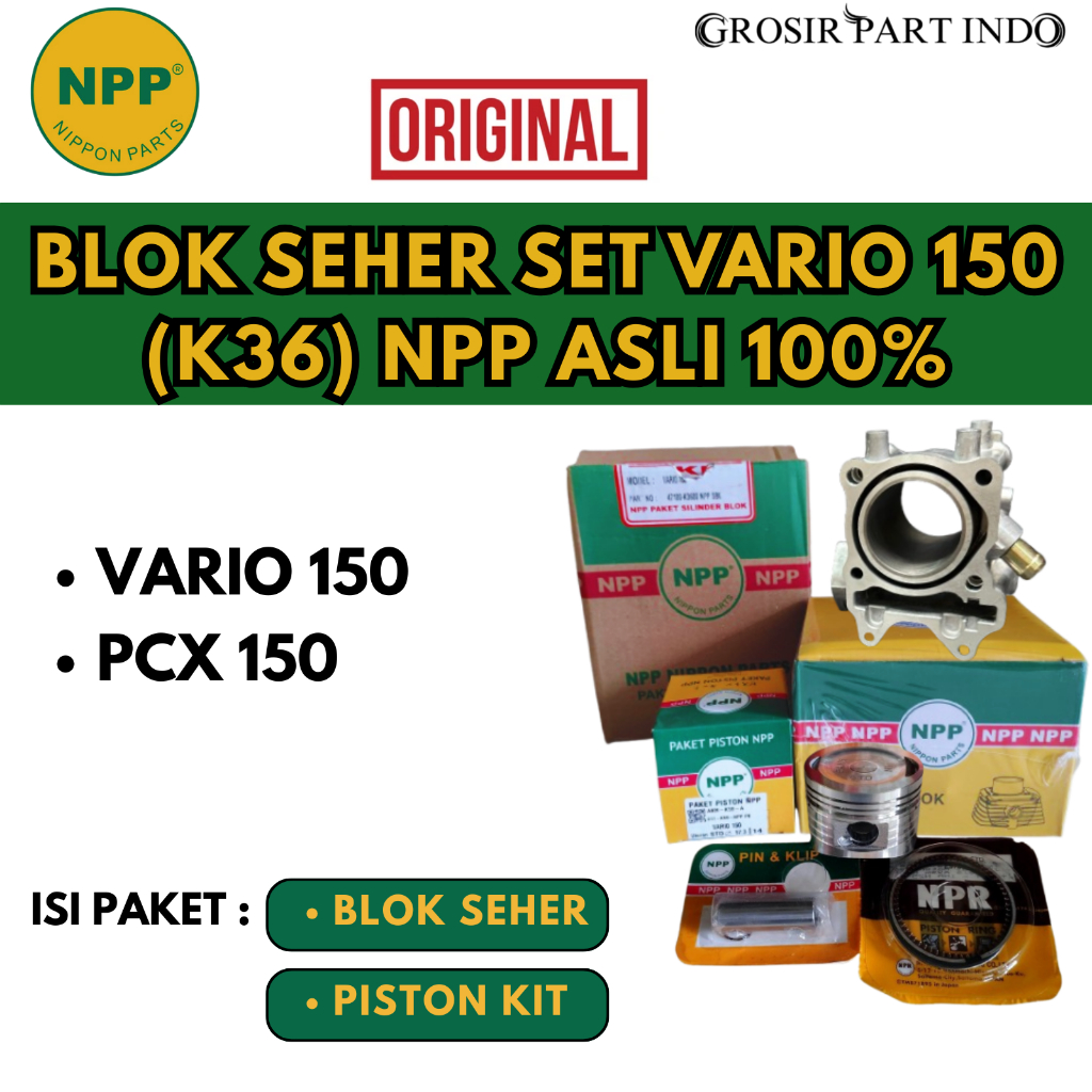 BLOK SEHER SET BURENG SET NPP Vario 150 K36 PCX 150 Piston Kit Bureng Set Original
