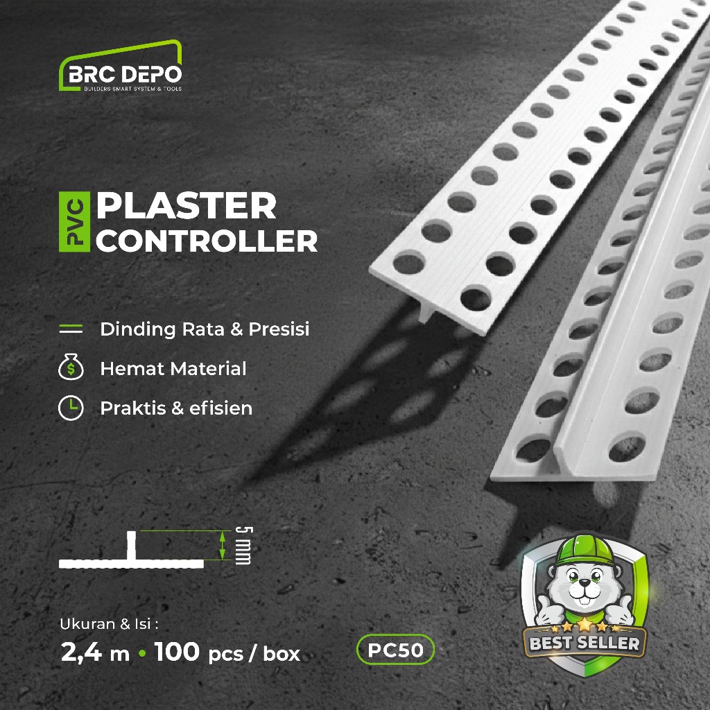 Plaster Controller Kepalaan Plesteran Level Control PVC PC50 – BRC Depo