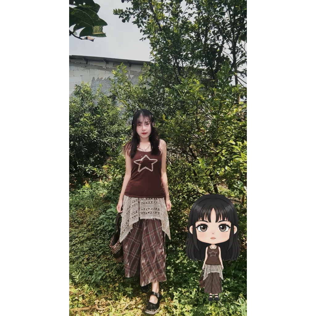 skirt,kotak kotak morikei